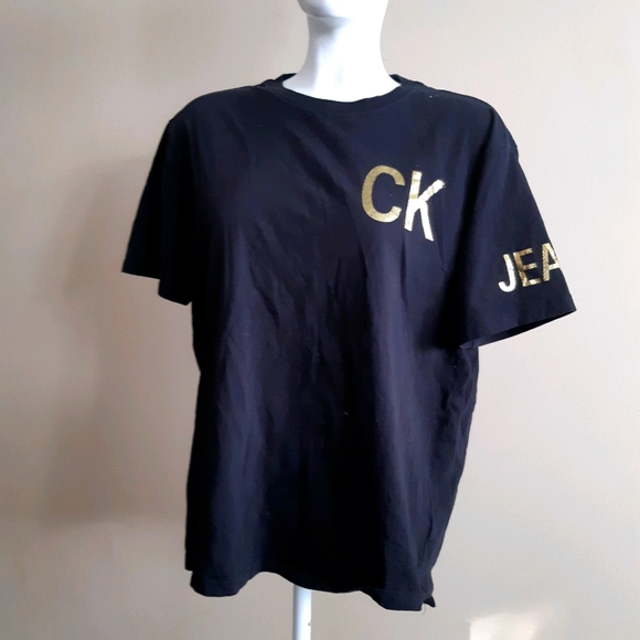 Calvin Klein Other - Calvin Klein | XL black golden logo tee
